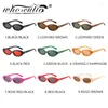 Sunglasses Trend 2024 Tortoise Oval Women Men Brand Designer Vintage Narrow Rivets Green Cat Eye Frame Shades Sun Glasses Female