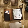 AIGUONIU Vintage Rings Binder Notebook A5 Taille Daily Planner Journal Sketchbook pour le dessin de la papeterie