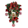 Decoratieve bloemen buiten kerstkrans feestelijke kransen brief eland bord geruite bowknot bal decoraties voor binnen vakantie