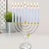 Candele in metallo Hanukkah Candele Candelabra Party 9 Branch Menorah Candlestick