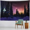 Filtar skog snö tapestry vägg hängande jul hem dekoration bohemiska stjärnhimmel kawaii rum väggdekoration filt bäddar lakan