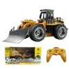 1:18 RC Car HUINA 1586 6CH Remote Control Engineering Vehicle Scale Alloy Casting Snow Plow Kid Toys for Boys Children Xmas Gift