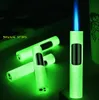 2022 Nouvelle torche Lumineuse Lumier Jet Jet Afficher le vent Cigarette Cigar Cigar Gas Bright Pap Papet Butane Renfill Metal Gadgets Light Gadgets Gift9313519