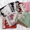 Scarves Malaysia Turban Lace Embroidered Chiffon Scarf Elegant Womens Party Hijab Muslim Plain Color Cozy Soft Long