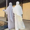 Vêtements ethniques Ramadan Eid Hooded Abaya Jilbab 2 pièces Set Muslim Prayers tenue Jilbabs for Women Long Khimar Hijab Dress Islamic Niqab