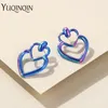 Stud Earrings Trendy Large Heart For Women Girls Big Colorful Resin Acrylic Earring Party Korean Ear Jewelry Laser Color Brincos