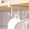 6 крючков хранения полки кухонная организатор шкаф шкаф металл под полками кружка чашка вешалка для ванной комнаты кухонная организация
