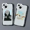 Art Aesthetic David Mona Lisa Téléphone Case pour iPhone 15 13 14 12 11 Pro Max Mini XR XS MAX SE 8 Plus Couvertures en silicone douce claire