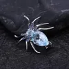 Ädelstenar Ballet 59CT Natural Sky Blue Topaz Spider Fine Jewelry 925 Sterling Sliver Brosches For Women Dresses Brosch Vintage 240401