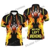 Flame Bowling Nom personnalisé 3d Polo Men's Polo Summer Unisexe Street Wear Casual Cool Bowling Jersey Pol95