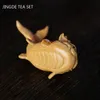 1pc Yixing Purple Sand Tea Pet Creative Fish Dragon Ornaments Set Accessories Handmade Sculpture Table Decoration 240411