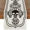 Skull Silhouette Floral Day of The Dead Table Runner Halloween Autumn Kitchen Rectangle Table Decor Table Runner Home Party