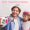 DIY Tryckning Childrens Camera med Thermal Paper Digital Po Camera Selfie Kids Instant Print Camera Boys Birthday Present 240327