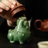 Ruyao Keramic Green Horse Tea Haustier Set Dekoration Offenes Stück Spiel Kreative Boutique 240411
