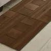 Holzmuster Innenbodenmatte Ultra-dünner Rutsch-Vinyl-Teppich für Wohnkultur Küche Toilette Badezimmer Badezimmer langlebig einfach zu reinigen