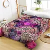 Foglio da letto bohémien mandala foglio piatto in stile boho colorato di lino floreale retrico retrò da letto in poliestere