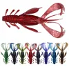 10 Baits, Two-color Multi-bearded Soft Shrimp Luya Silicone Soft Bait Soft Prawn Fake Bait 10cm10g