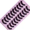 False Eyelashes 10 Pairs Of Synthetic Fiber Russian D-curve Dense Curling Planting And Grafting Natural