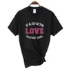 2024 T-shirt pour femmes lettre surdimensionnée amour graphique coton t-shirt O-cou