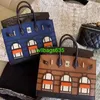 House Platinum Bags Bk Leder Handtaschen Krokodil Haut weiße Haus Tasche Voll handgefertigt amerikanische Square Womens Bag Echtes Leder haben Logo HBZW