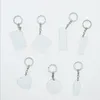 Keychains 40 -stcs/lot sublimatie lege platen metaalaluminium voor aangepaste familievriend geschenken