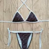 Kadın Bikini Tasarımcısı Mayo Klasik F Mektup Baskı Tek Parça Mayo Seksi Tie Mayo Boyutu S-3XL