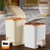 Waste Bins 2024 10/15L Kitchen Trash Can with Lid Wastebasket with Foot Pedal Bathroom Waterproof arbae Can and arbae Ba Rins old L49