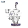 Hittn Recycler bong nargile geri dönüşüm dab teçhizat başlık cam 420 el üflemeli yağ teçhizatı 14mm kuvars banging ile sigara borusu 6.3 ''