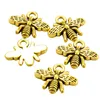 25pcs 6 couleurs petites abeilles charmes en alliage en alliage Insectes en métal Pendants pour collier de bricolage