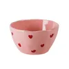 Original handgeklemmte Musterplatte Ins Style Korean Reisschüsselplatte Pink Love Serie Keramikgeschirr hohe Schönheit für den Heimgebrauch