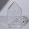 Vases Creative Home Decor Simple Small House Forme Fleur de vase en verre transparent pour le restaurant de récipient séché au restaurant