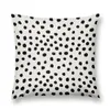 Pillow Preppy Brushstroke Free Polka Dots Black And White Spots Dalmation Animal Design Minimal Throw