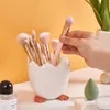 Kawaii Eggshell Pen Holder Desktop Sundries Storage Bucket Personality Cosmetics Brushes Organizer Creative Desk Ornament