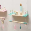 Plaques décoratives Nordic Style Wood Key Rack Hook Stick Stick Mur Perles Hangs Hangle Enfant Nursery Room Decoration Vêtement