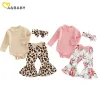 Conjunto Mababy 018m recém -nascido bebê bebê roupas de menina conjunto malha