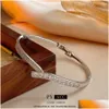 Bracelet géométrique à double couche géométrique de Zircon Brangle From Corée du Sud Light High Grade Elegant and Eleging New Handicraft for Women Dr Otgif