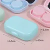 1PC Candy Color Contact Lens Case avec miroir Unisexe Travel Cosmetic Contact Lens Case for Eyes Travel Kit Holder Container