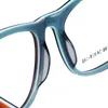 サングラスフレームヴィンテージカメの女性眼鏡処方男性四角いメガネアセテートクラシックレトロ光学アイウェアブルーレッド
