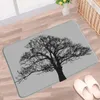 Bath Mats Black Trees Mat Forest Palm Tree Ocean Scenery Pattern Non-slip Rug Flannel Decor Bathroom Kitchen Entrance Carpet Doormat