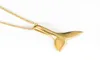 Hänge halsband chic charm guld sjöjungfisk fisk svans uttalande för kvinnor rostfritt stål djur svansar halsband smycken accessorie12974643
