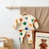 Broek cartoon twope oce baby schattige lange mouw set babymeisjes jongens mode bodem ondergoed ondergoed pyjama's set peuter katoenen broekpak