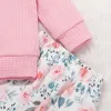 Byxor 024m Baby Girls Floral Cothes Outfits Casual Long Sleeve Sweatshirts Tops Pants 2st.