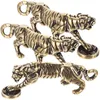 Decorative Figurines 3 Pcs Ornaments Tiger Leopard Creative Decoration Office Statue Car Keys Keychain Brass Tabletop