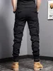 Casual Side Flap Pockets Workwear Tapered Pants Mens Cargo Pants For Spring Fall Outdoor 240408