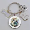 Keychain de chien de compagnie de compagnie mignon Meilleur ami en verre de chien Keychain cadeau clé pour les amateurs de chiens, portefeuille bricolage