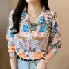 Women's Blouses FANIECE Camisas Vintage Print Button Up Shirt Ladies Tops 2024 Casual Streetwear Long Sleeve Beach Oversize Women