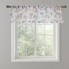 Butterfly Printed Curtain Valance for Light Blocking Kitchen Bedroom Window