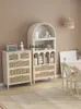 CXH Bookcase Arch Sacorboard Armário de parede integrado High Cabinet Rattan Gabinete de vinho Arco de estilo antigo