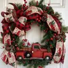 Decorative Flowers Christmas Wreath For Front Door Hanging Year Home Porch Window Wall Farmhouse Decor Festival Ornaments
