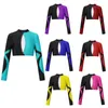 Kids Girls Gymnastics Ballet Dance Tops Long Sleeve Shiny Rhinestone Splice Hollow Back Workout Ballroom Party Jazz Dancewear